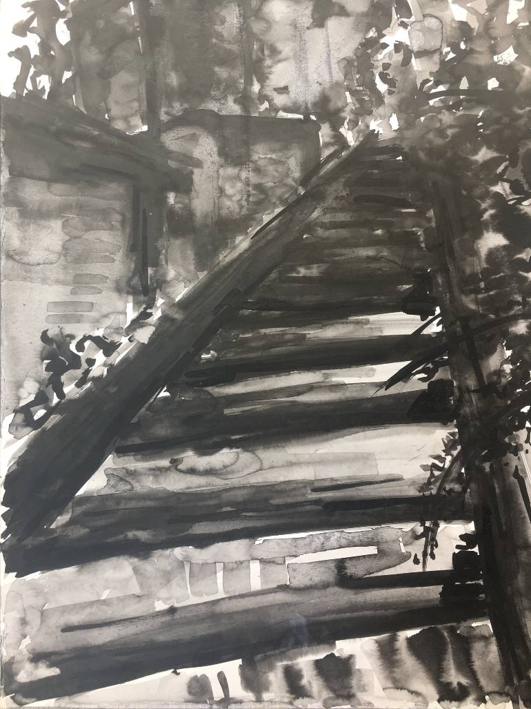 770x1027 Saatchi Art Stairs To Nowhere Painting By Monica Misheva - Stairs To Nowhere Painting