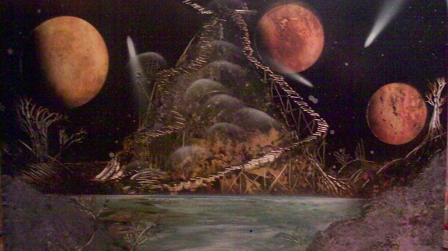 900x506 Stairway To Nowhere Painting By Paula Ferguson - Stairs To Nowhere Painting