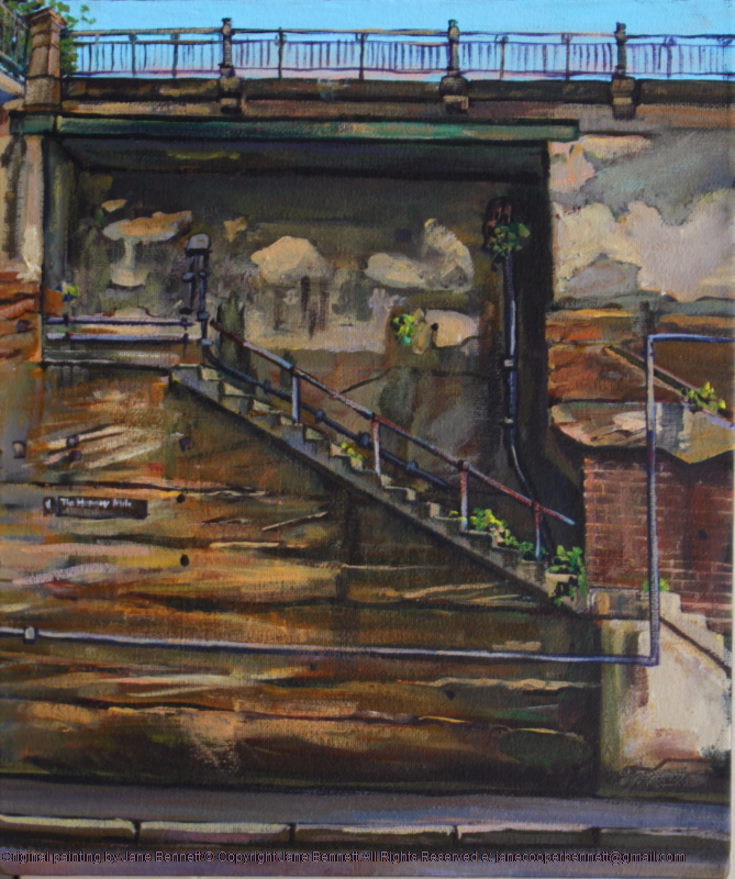 669x800 Industrial Revelation - Stairs To Nowhere Painting