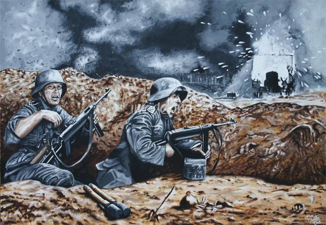 650x449 In Pitiless Combat .stalingrad 1942 By P Coote - Stalingrad Painting