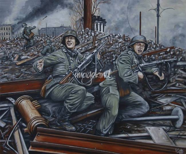 650x538 Only Men Endure Stalingrad 1942 By P Coote - Stalingrad Painting