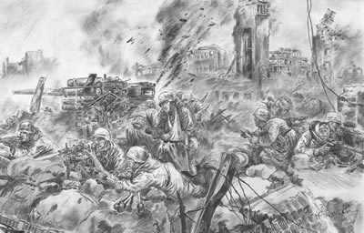 400x256 Stalingrad Fine Art Print By Military Artist Mark Littlejohn - Stalingrad Painting