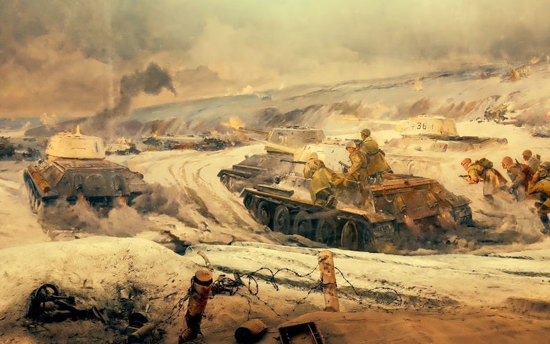 792x495 The Battle Of Stalingrad Painting Artwork Download Hd Wallpapers - Stalingrad Painting