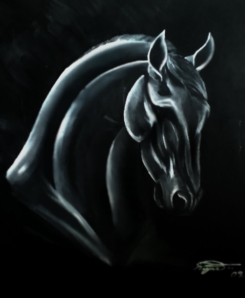 810x986 Black Stallion Painting By Hiddentreasury - Stallion Painting