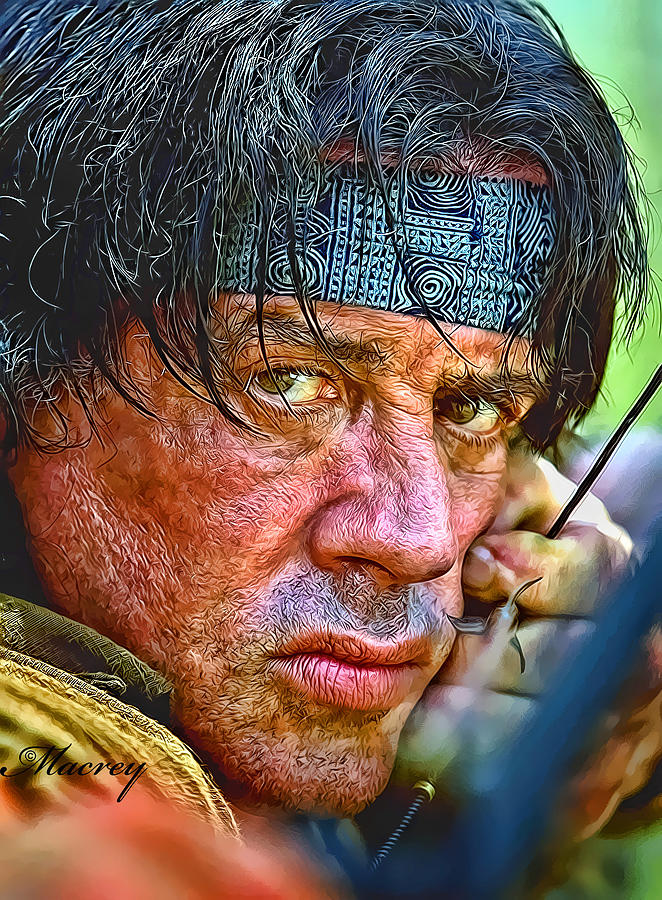 662x900 Sylvester Stallone Rambo Painting By Ralph Rey - Stallone Painting