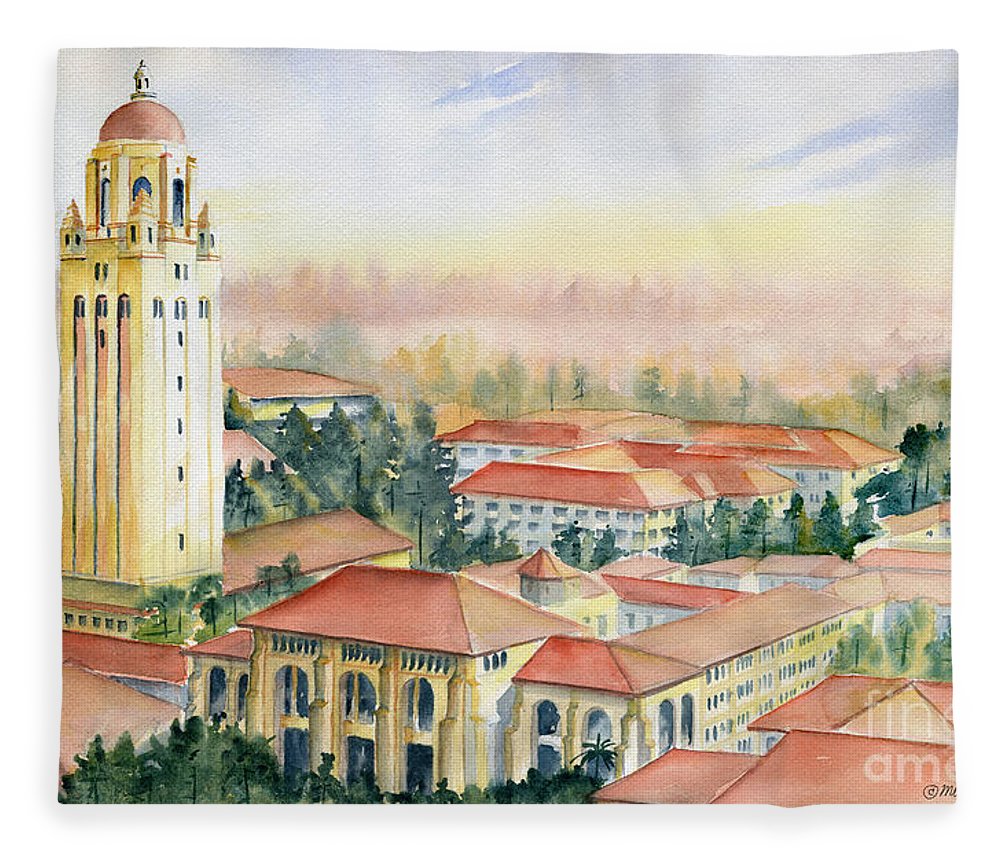 1000x860 Stanford University California Fleece Blanket For Sale By Melly - Stanford Painting