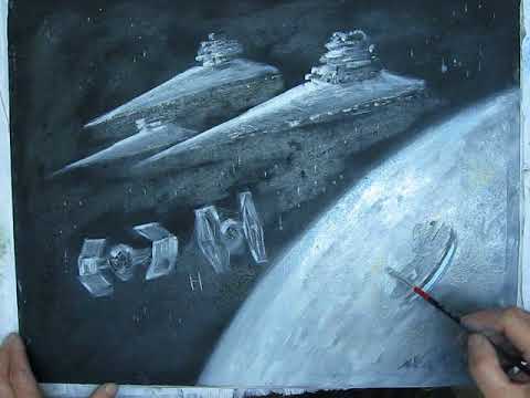 480x360 Star Destroyer Oil Painting - Star Destroyer Painting