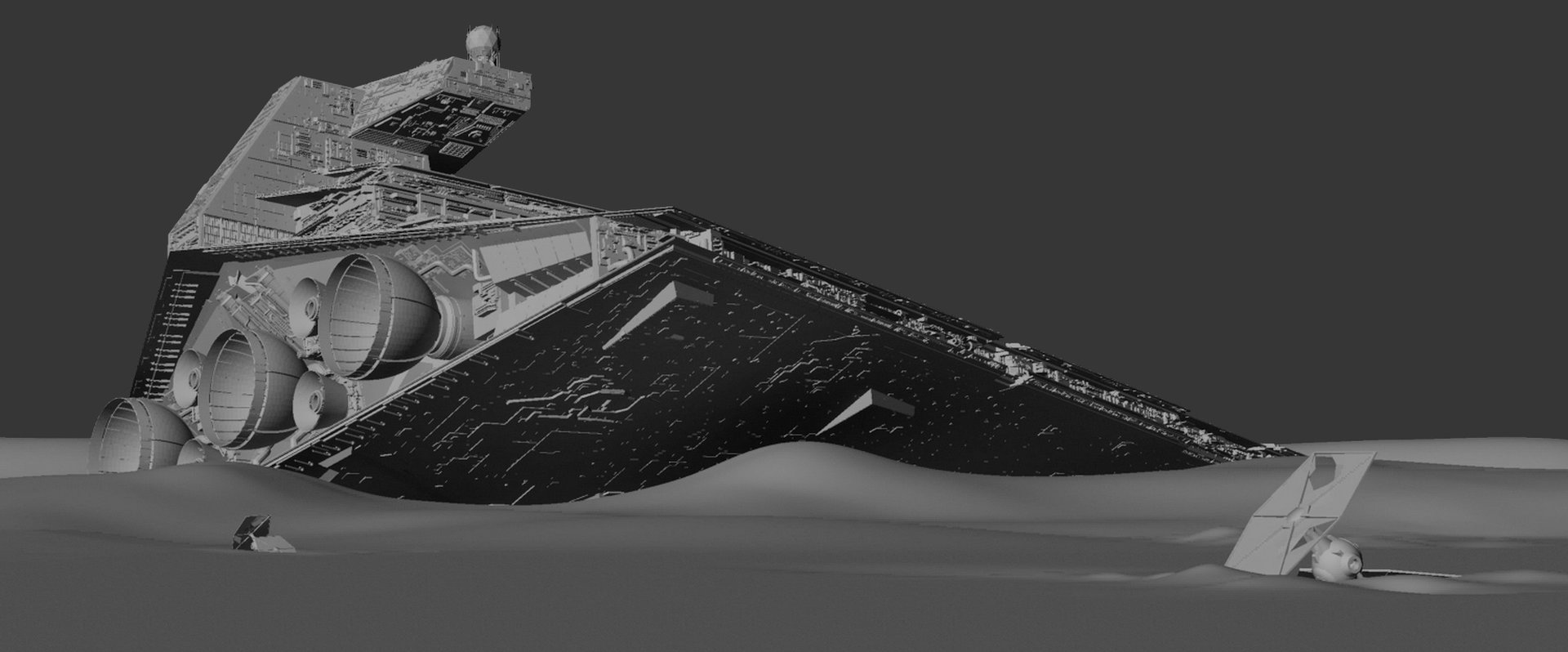 1920x798 Artstation - Star Destroyer Painting