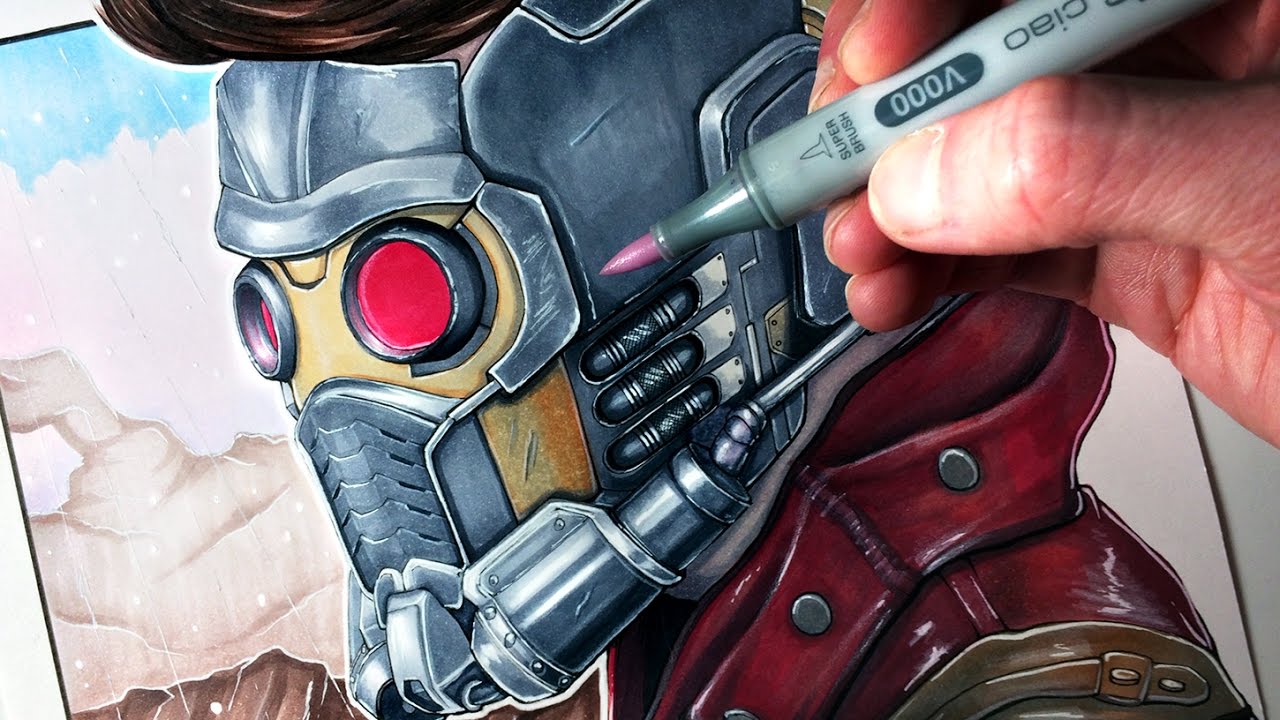 1280x720 Let's Draw Star Lord From Guardians Of The Galaxy - Star Lord Painting