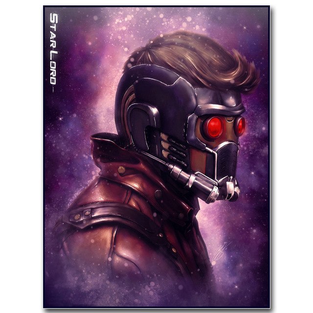 640x640 Star Lord Guardian Of The Galaxy Art Silk Fabric Poster Print - Star Lord Painting