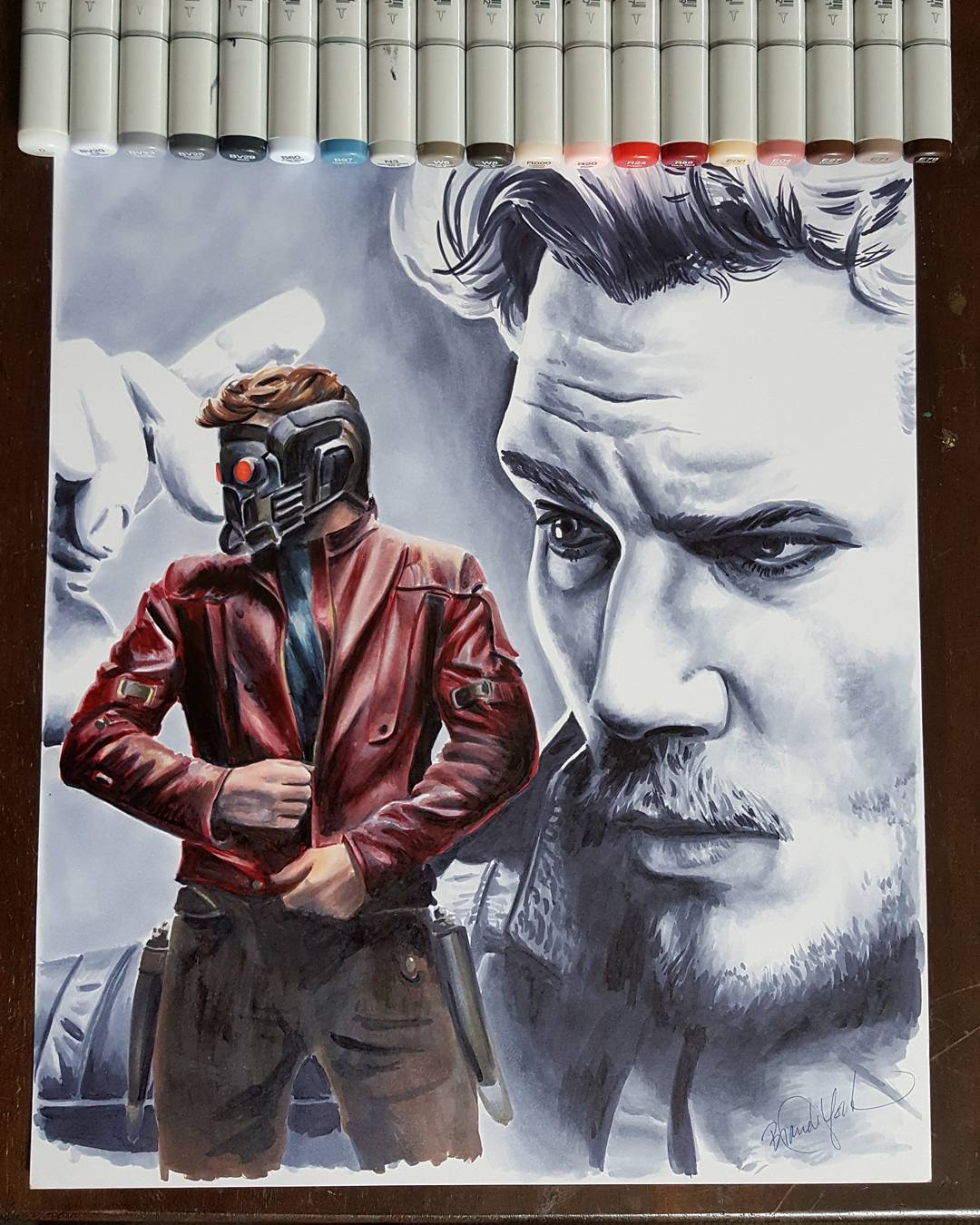 1080x1350 Star Lord Drawing By Brandi York Art - Star Lord Painting
