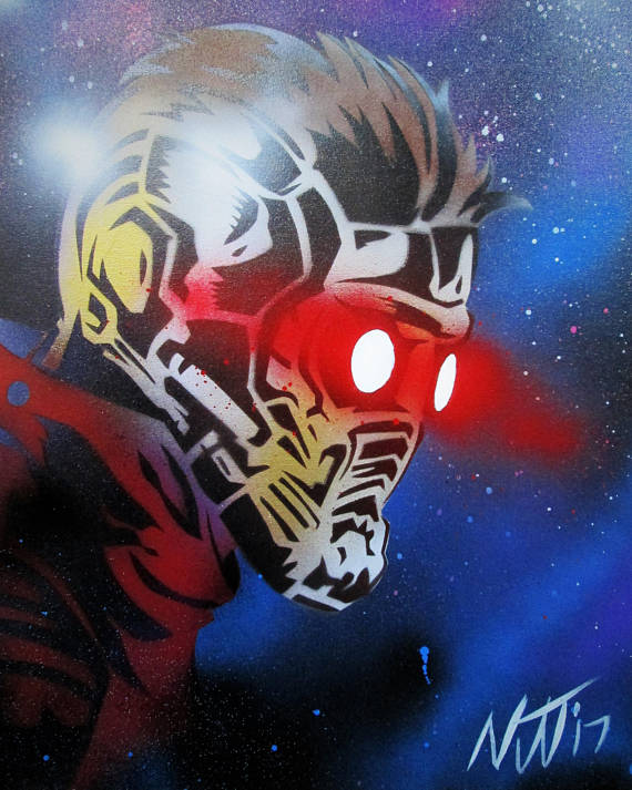 570x713 Starlord Graffiti Painting 16x20 Inches Canvas Graffiti - Star Lord Painting