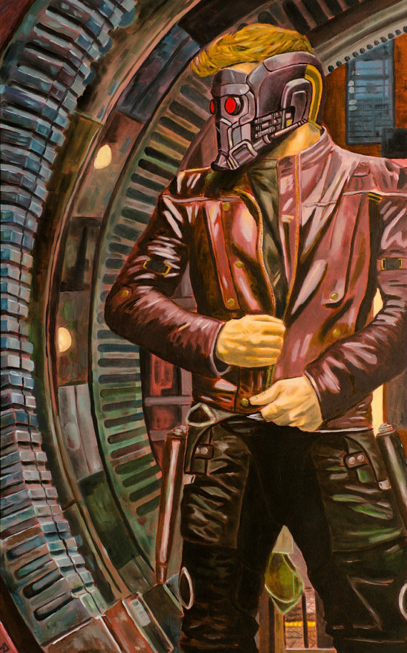 570x915 Guardians Of The Galaxy Oil Painting Starlord Framed Prints - Star Lord Painting