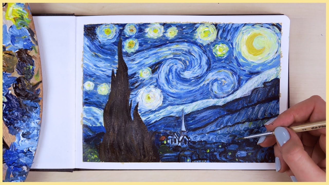 1280x720 How To Paint The Starry Night With Acrylic Paint Step By Step - Star Night Painting