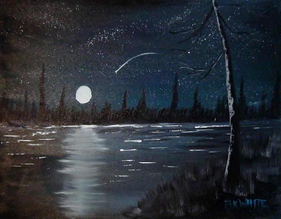 900x700 Star Night Painting By Brian White - Star Night Painting