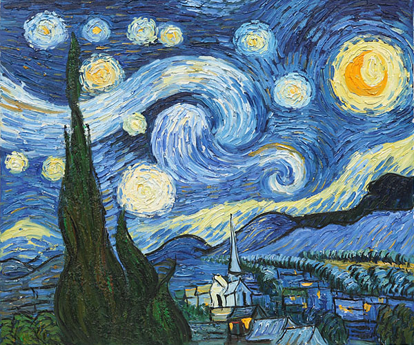 600x500 Van Gogh Starry Night Is The World Most Popular Oil Painting In 2009 - Star Night Painting