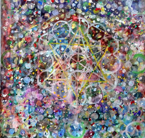 570x541 Metatrons Celebration. 8 X 11 Inch Art By Julianalachancearts Art - Star Of David Painting