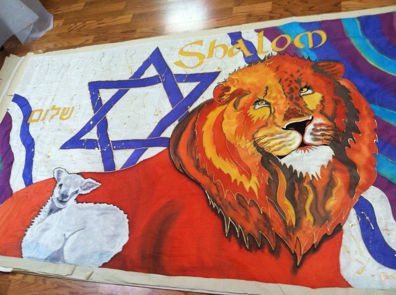 1280x956 Lionlambstar Of David - Star Of David Painting