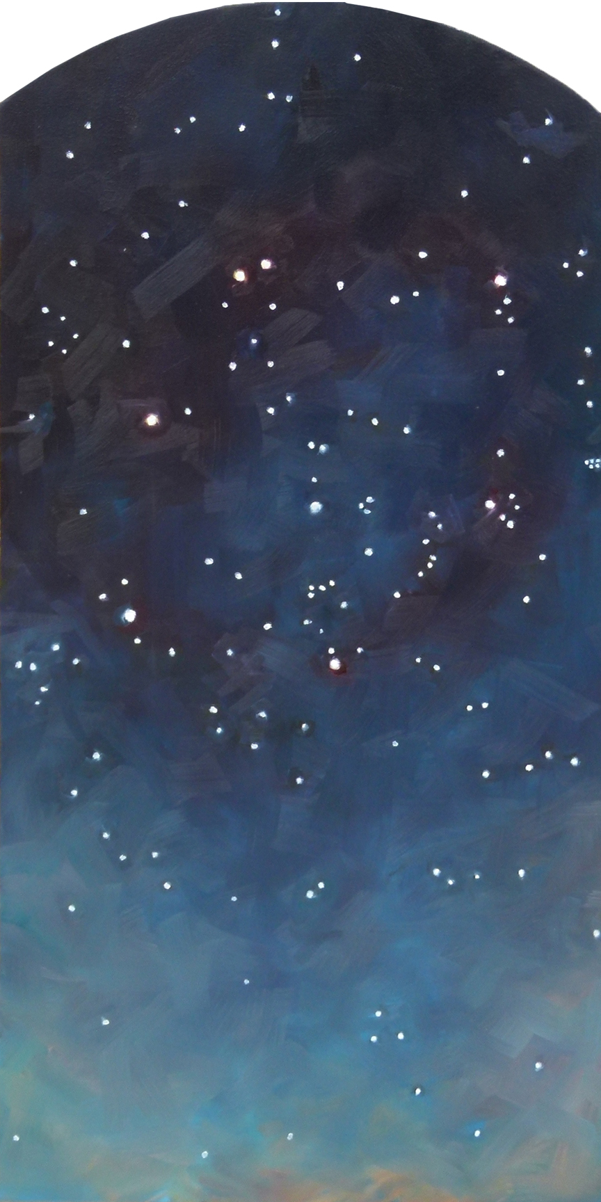 864x1728 Oil Painting Of Winter Circle Deb Anderson, Painting - Star Painting