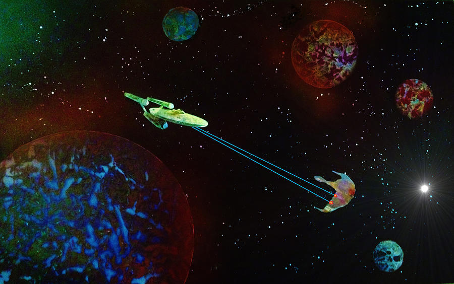 900x564 Star Trek Uss Enterprise Painting By Michael Rucker - Star Trek Enterprise Painting