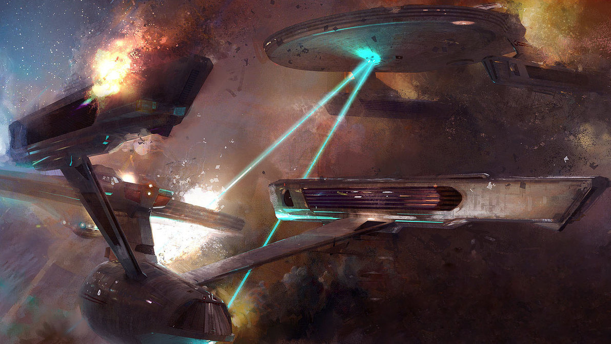1191x670 Star Trek Battle By Blueshadow The Pony - Star Trek Enterprise Painting