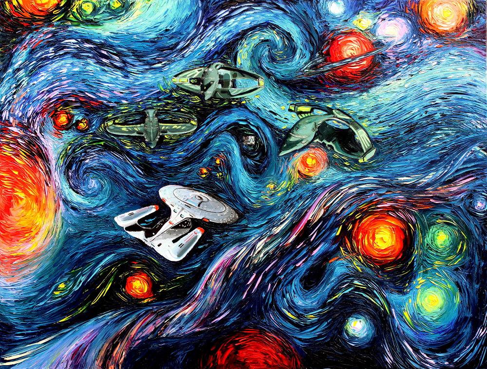 1000x758 Star Trek Art - Star Trek Painting