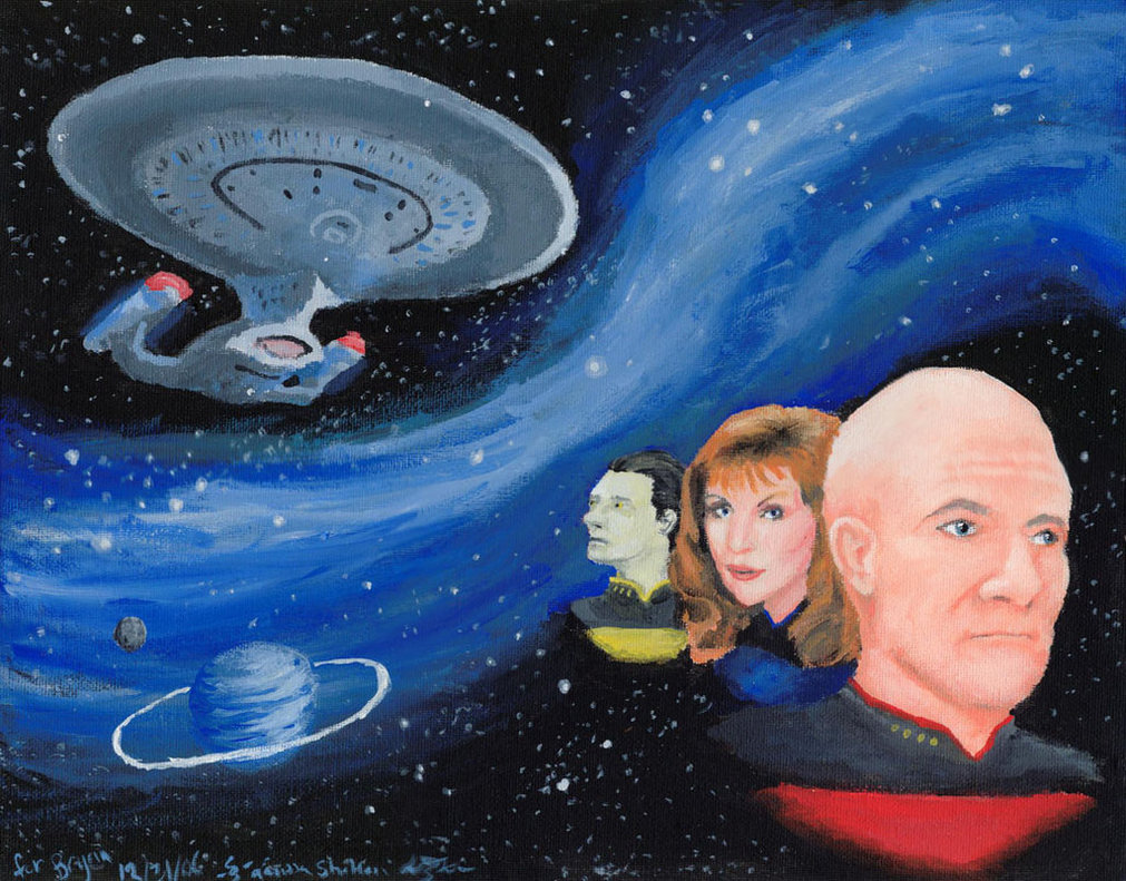 1011x791 Star Trek Tng Gift By Nebulan - Star Trek Painting