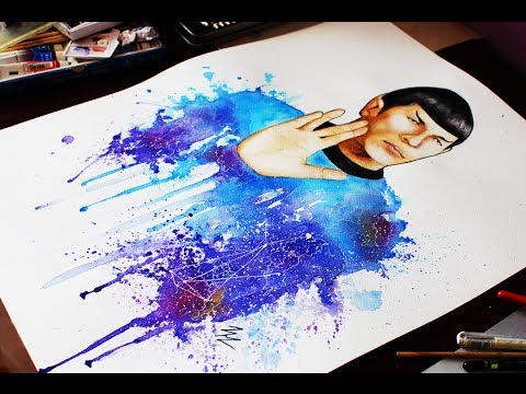 480x360 Watercolor - Star Trek Painting