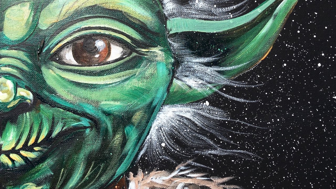 1280x720 May The Fourth Yoda Diy Star Wars Learn To Paint Acrylic Step By - Star Wars Acrylic Painting