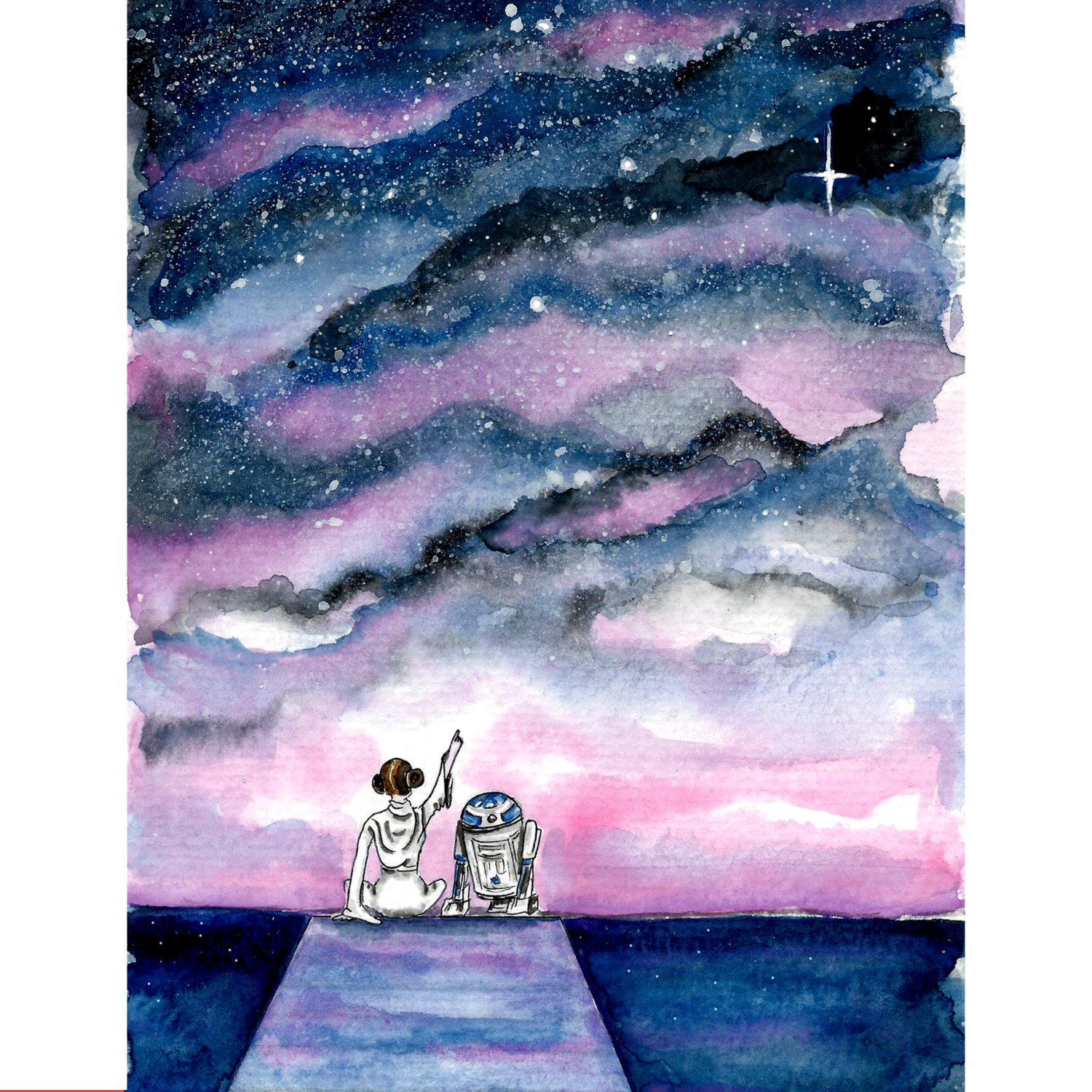 1500x1500 Princess Leia Tribute Painting Cute Star Wars Artwork Leia - Star Wars Acrylic Painting