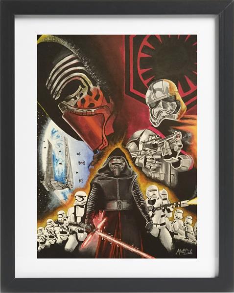 478x600 Star Wars The Force Awakens Acrylic Painting With Frame Of Kylo - Star Wars Acrylic Painting
