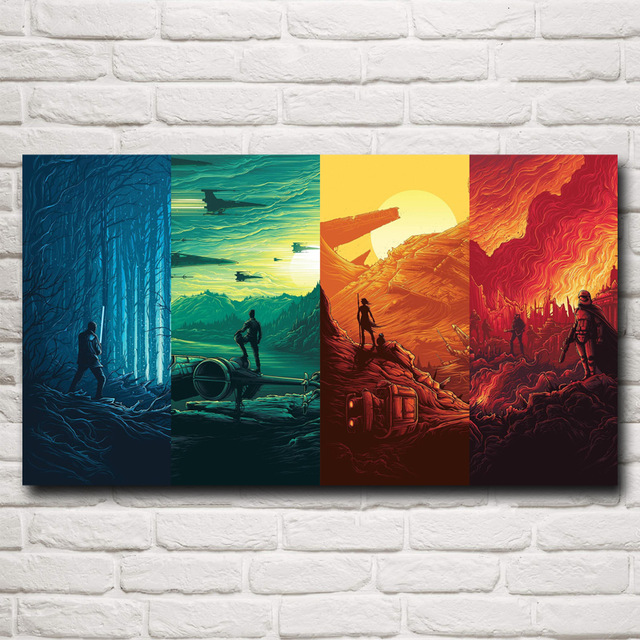 640x640 Foocame Star Wars The Force Awakens Movie Art Silk Print Poster - Star Wars Acrylic Painting