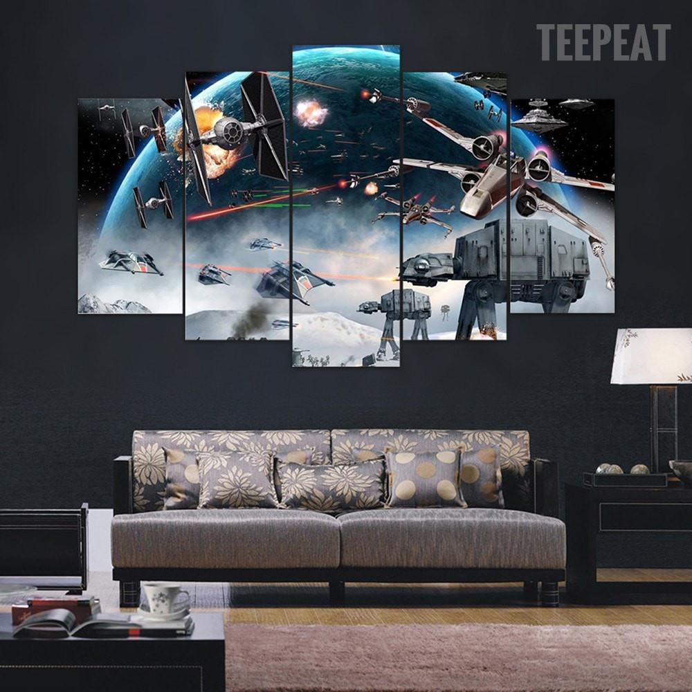 1000x1000 Star Wars Battle - Star Wars Canvas Painting
