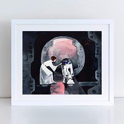 500x500 Princess Leia Art Carrie Fisher Art R2d2 Star Wars - Star Wars Canvas Painting