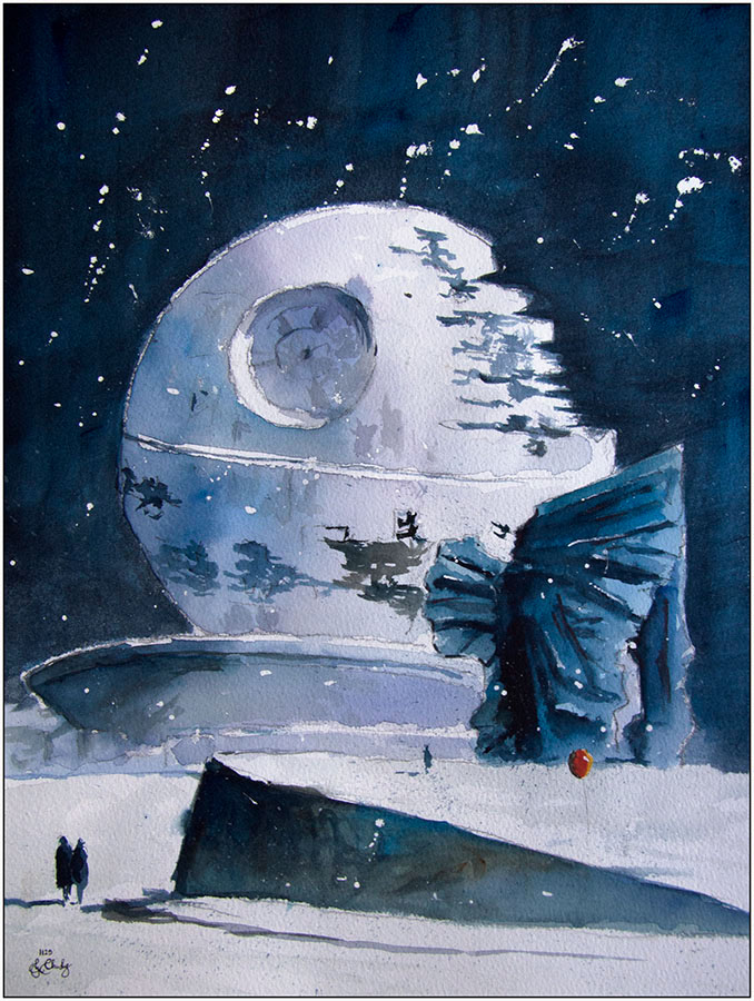 678x900 Design Stack A Blog About Art, Design And Architecture Paintings - Star Wars Death Star Painting