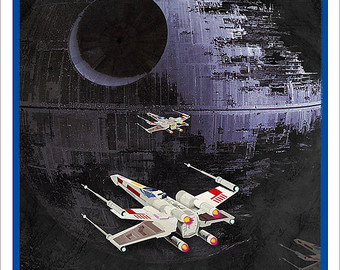 340x270 Starwars Etsy - Star Wars Death Star Painting