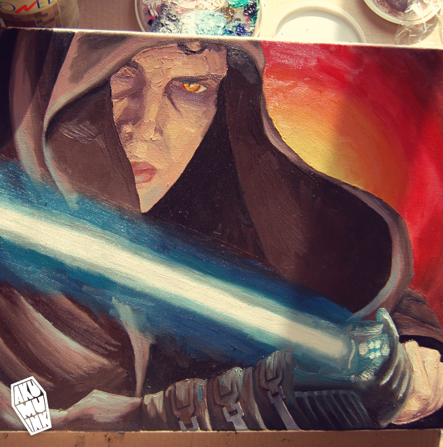 634x640 Star Wars Oil Painting Wip 2 - Star Wars Oil Painting