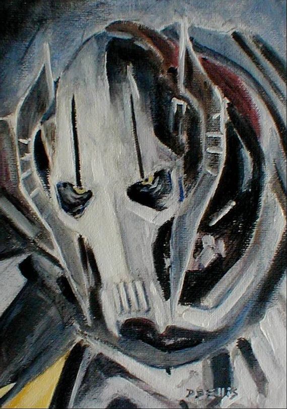 570x812 General Grievous Oil Painting Of Star Wars Alien Cyborg By Dbellis - Star Wars Oil Painting