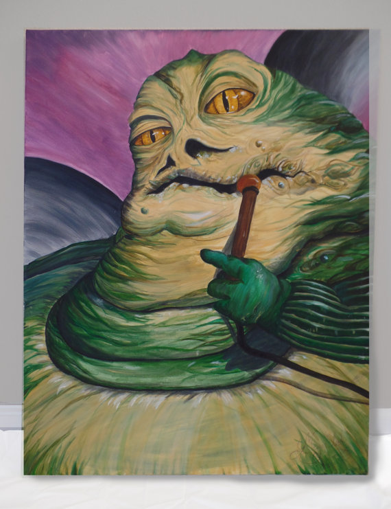 570x741 Jabba The Hutt Painting - Star Wars Oil Painting