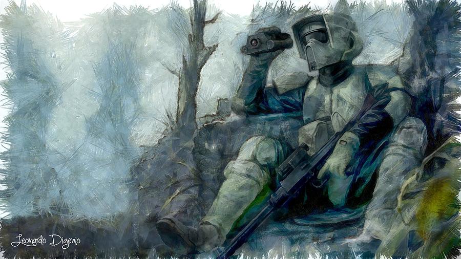 900x506 Star Wars Scout Trooper Painting By Leonardo Digenio - Star Wars Painting