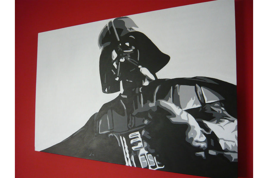 900x600 Darth Vadar Star Wars Pop Art Painting Original Acrylic Vinterior - Star Wars Pop Art Painting