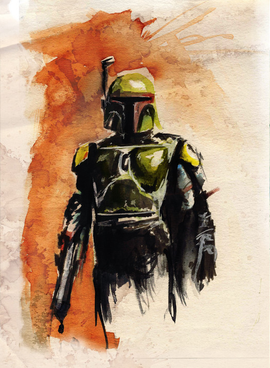 525x716 11 Star Wars Watercolor Paintings By Terry Cook - Star Wars Watercolor Painting