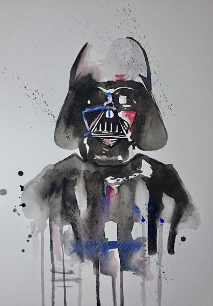 418x600 Star Wars Darth Vader Watercolour Painting By Matt Dale - Star Wars Watercolor Painting