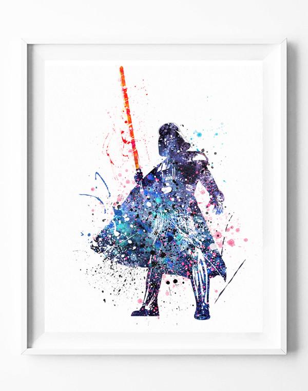 600x761 Star Wars Poster Darth Vader Art Print Watercolor Painting Wall - Star Wars Watercolor Painting