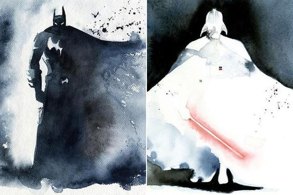 600x400 These Amazing Superhero Amp - Star Wars Watercolor Painting
