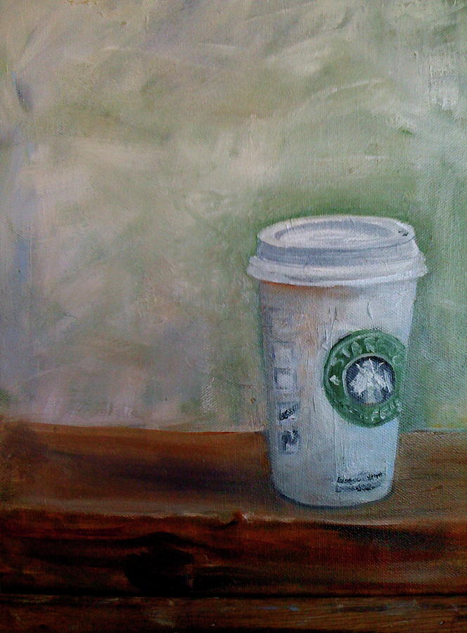 664x900 Starbucks Coffee Painting By Mohita Bhatnagar - Starbucks Painting