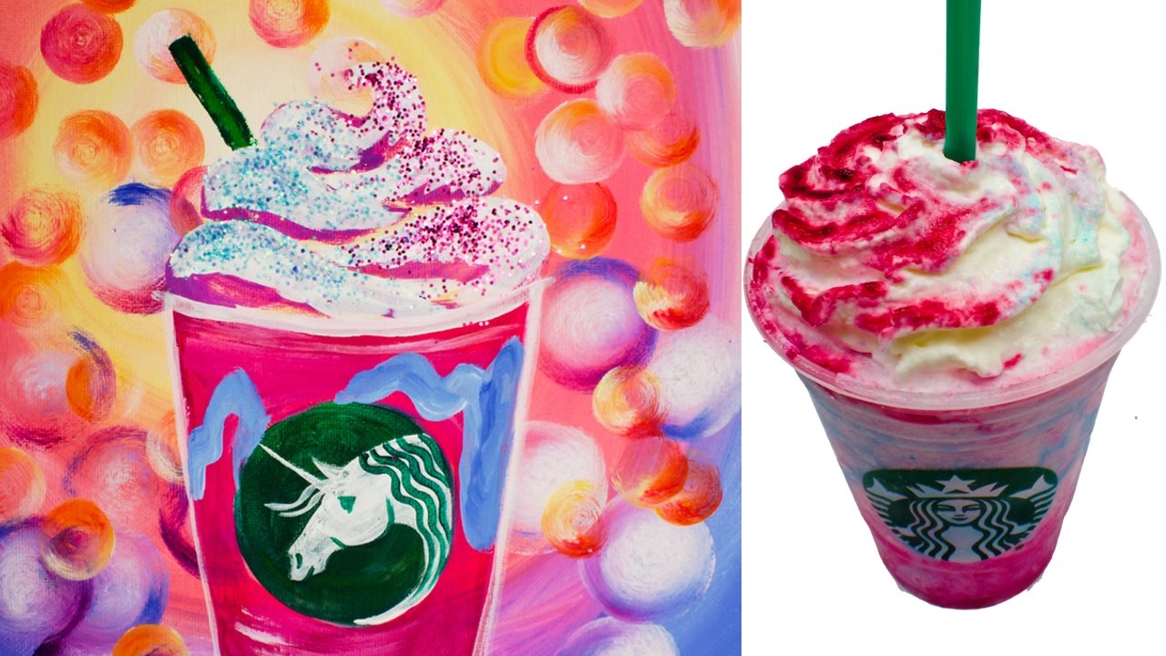 1280x720 Starbucks Unicorn Frappuccino Diy Acrylic Painting - Starbucks Painting