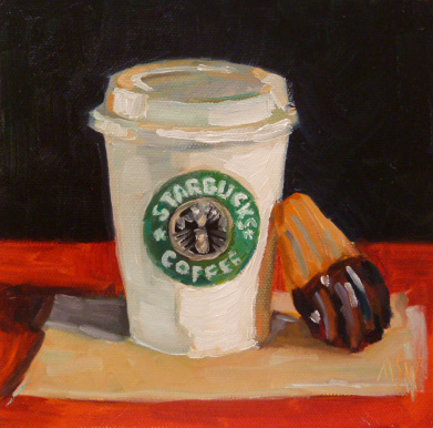 391x386 Just Painting Coffee Break - Starbucks Painting
