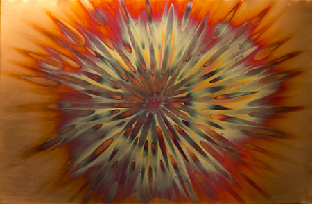 450x294 David Rush Painting Copper With Fire - Starburst Painting