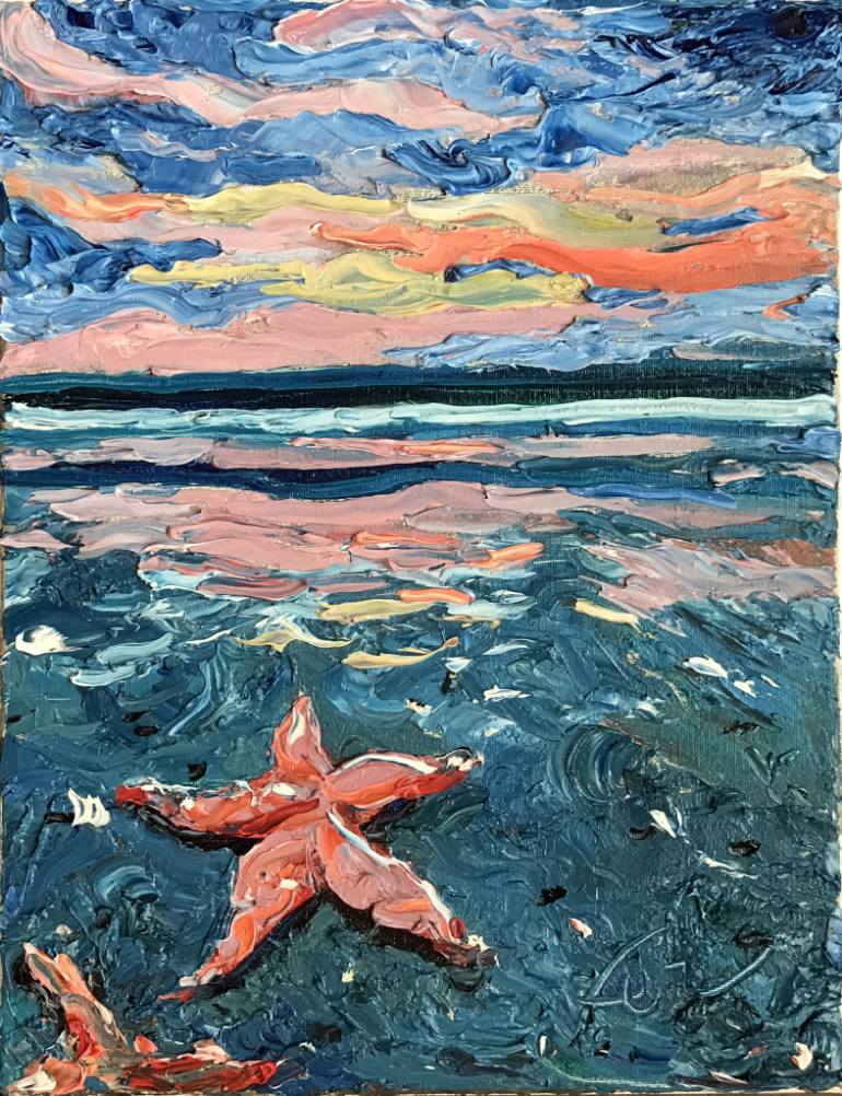 770x1002 Saatchi Art Starfish Painting By Fer Caggiano - Starfish Painting